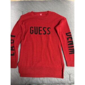 GUESS los angeles 81 Women's Red Crewneck Sweater, Size Small
